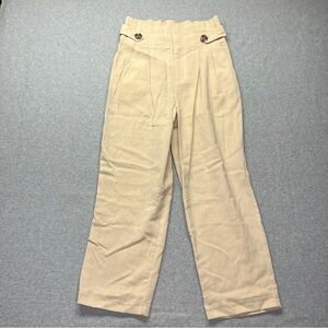 TeanCup Women’s‎ High-Rise Pleated Pants Paperbag Beige New size S